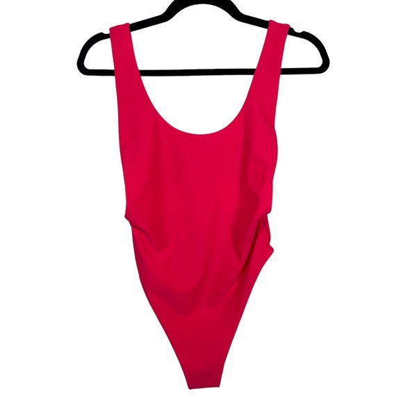 aerie Swim Aerie One Piece Swim Suit Neon Pink Thigh High Size